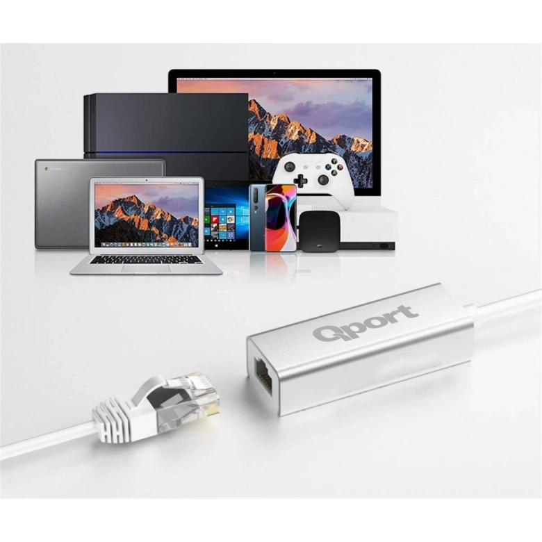 QPORT Q-TR45 TYPE-C TO RJ45 ETHERNET CEVIRICI