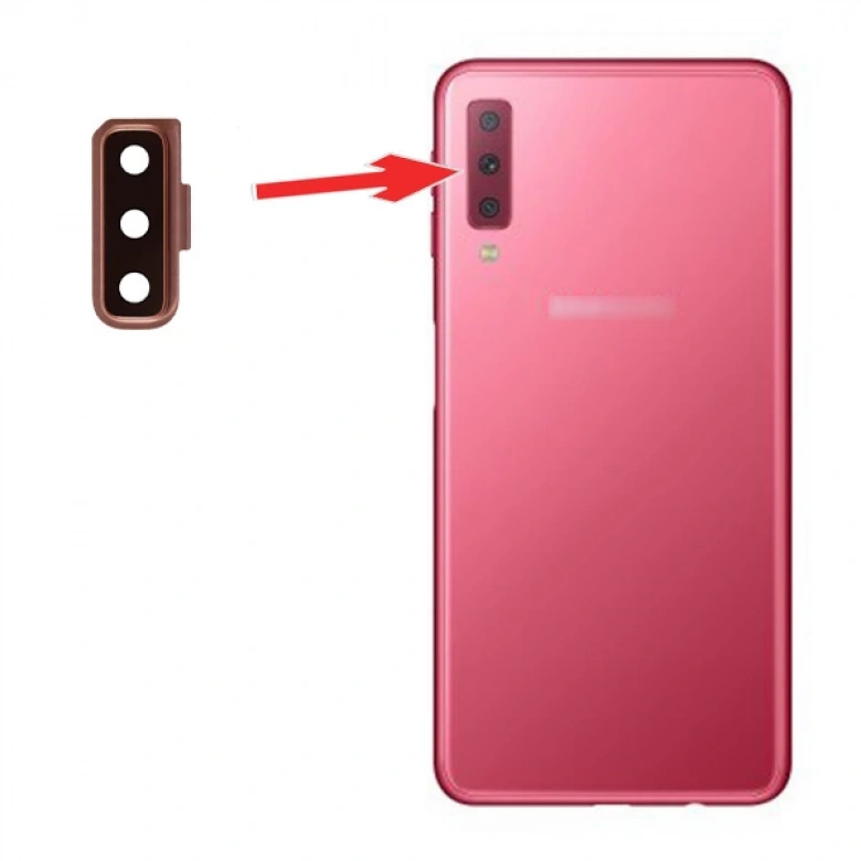 SM Galaxy A7 (2018) A750 Arka Kamera Lens Camı Ve Çerçeve Full