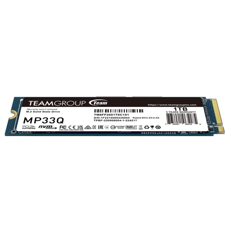 Team MP33Q Pro 1TB 2900/1850MB/s NVMe PCIe Gen3x4 M.2 SSD Disk (TM8FF2001T0C101)