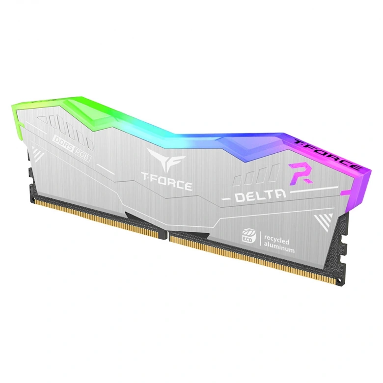 Team T-Force DELTA RGB ECO Silver 32GB 2x16GB 6000MHz DDR5 CL38 Gaming Ram (FF2D532G6000HC38JDC01)