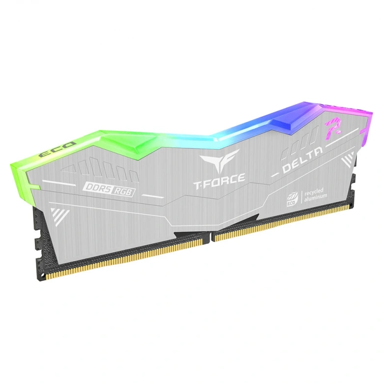 Team T-Force DELTA RGB ECO Silver 32GB 2x16GB 6000MHz DDR5 CL38 Gaming Ram (FF2D532G6000HC38JDC01)