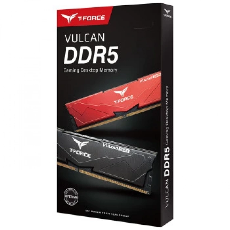 Team T-Force Vulcan Red 32GB (2x16GB) 5600Mhz CL36 DDR5 Gaming Ram (FLRD532G5600HC36BDC01)