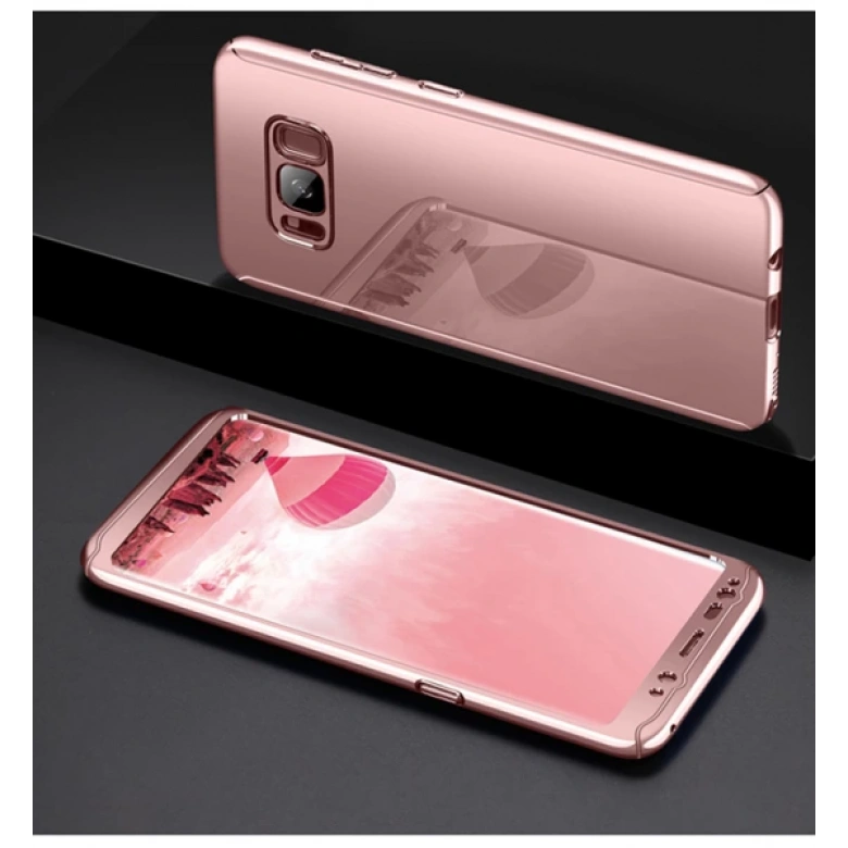 Voero Galaxy Note 8 360 Koruma Aynalı Parlak Kılıf+ Kırılmaz