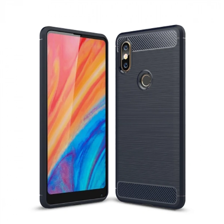 Xiaomi Mi Mix 2s Dark Ultra Koruma Karbon Fiber Doku Silikon Kılıf