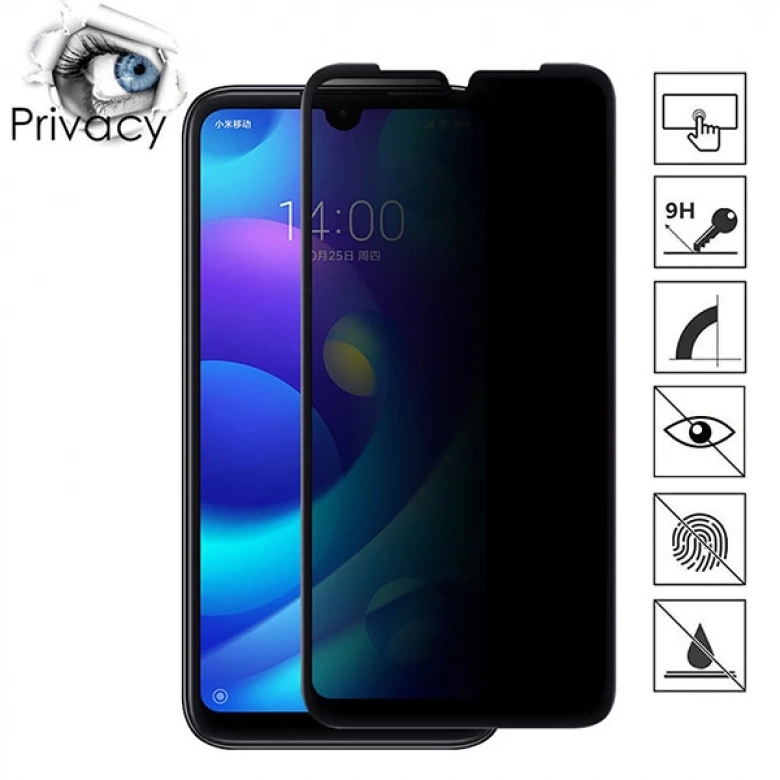 Xiaomi Mi Play 3d Privacy Gizlilik 3d Full Kırılmaz Cam Koruyucu Anti-Spy