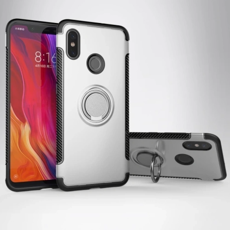 Xiaomi Mi8 360 Doner Yüzüklü Darbe Emici Armor Tpu+pc Kılıf