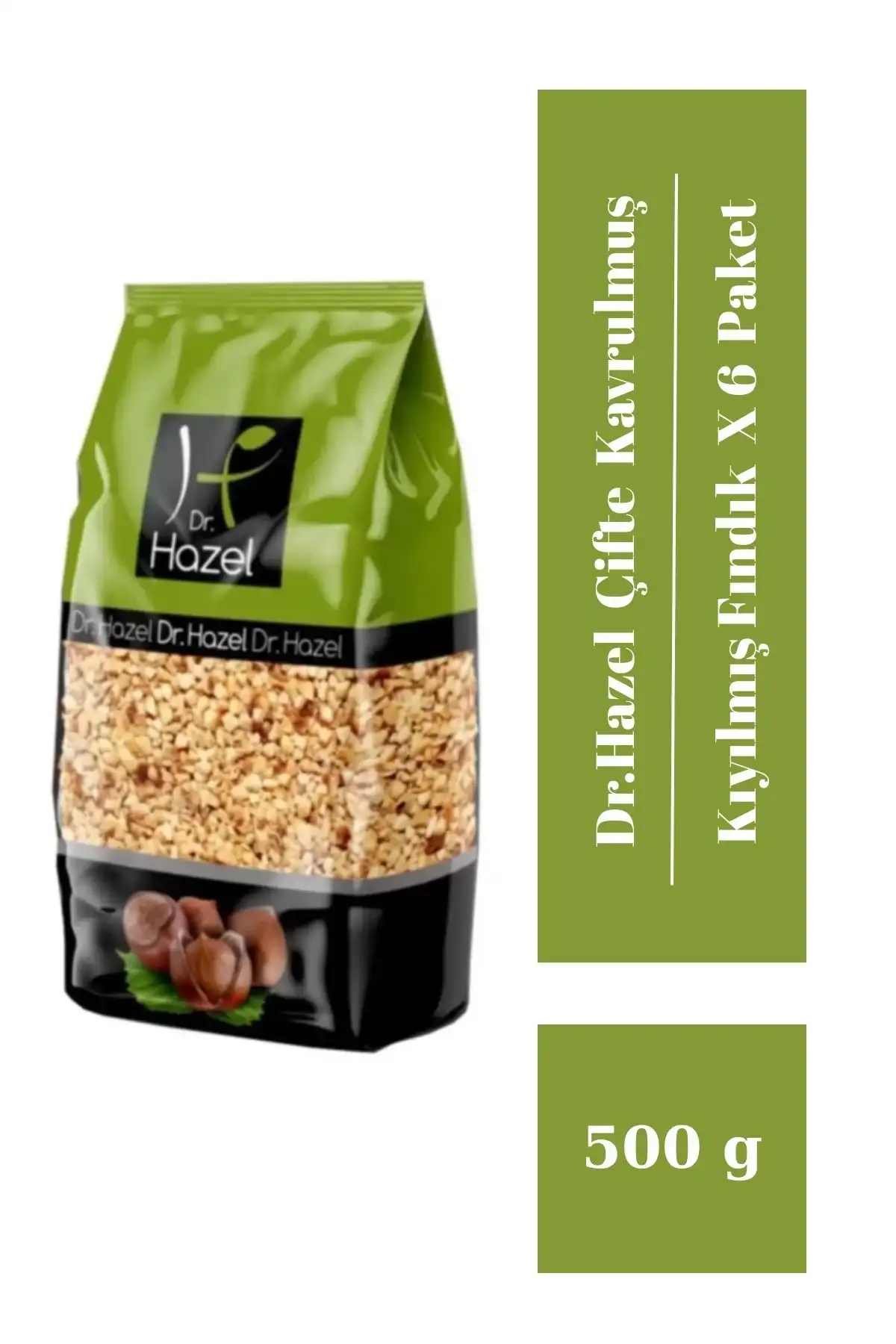 Drhazel Çifte Kavrulmuş Kıyılmış Fındık 500 Gr X 6 Paket