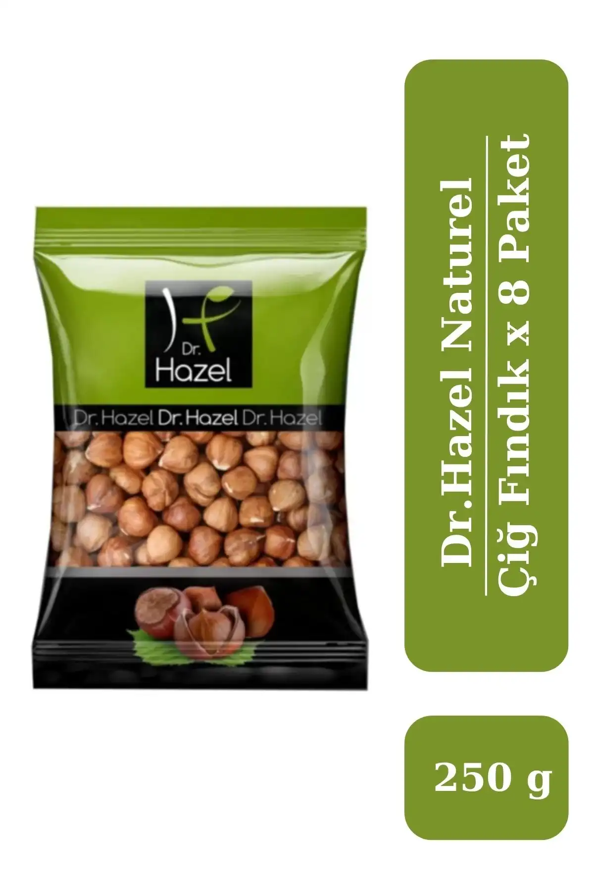 Drhazel Naturel Çiğ Fındık 250 g x 8 Paket