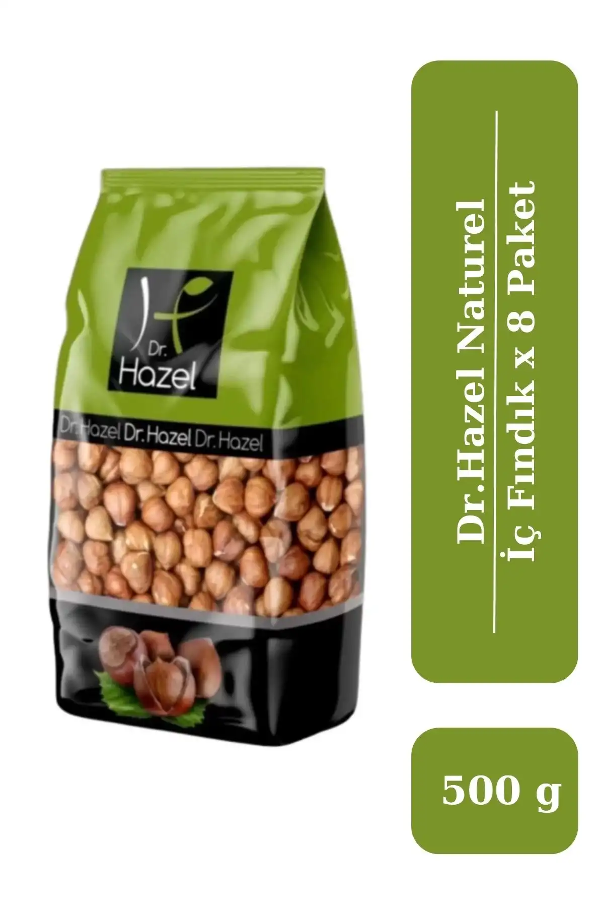 Drhazel Naturel Çiğ İç Fındık 500 g x 8 Paket
