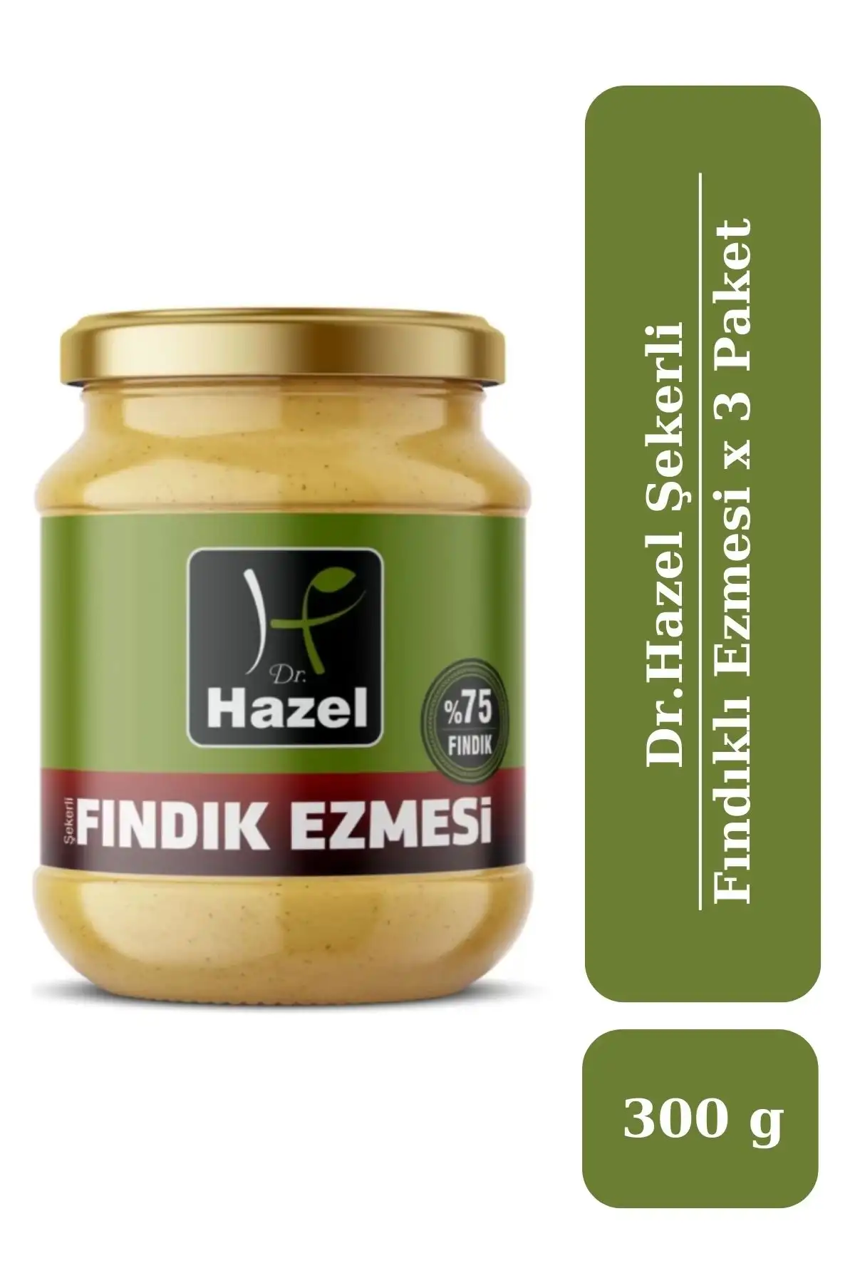 Drhazel Şekerli Fındık Ezmesi 300 g x 3 Paket