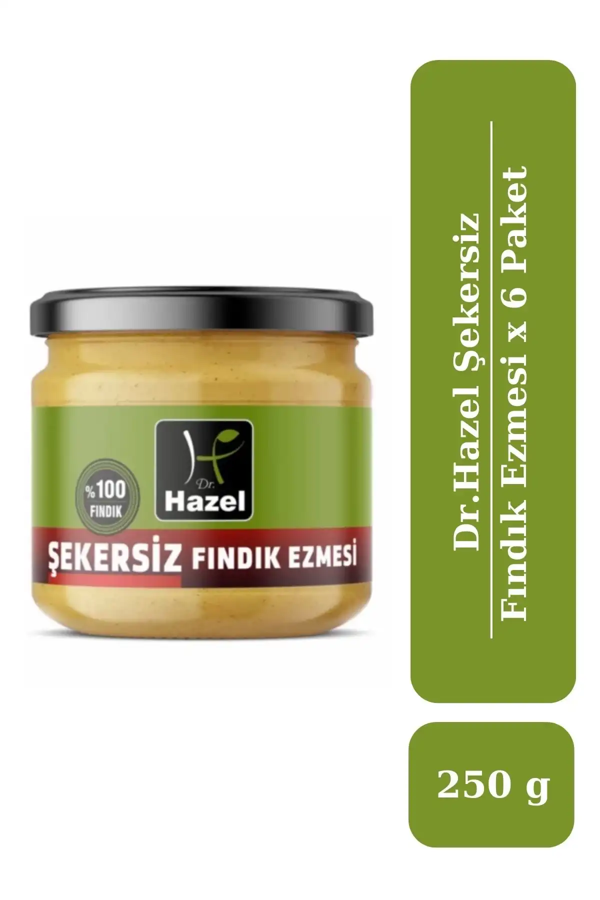 Drhazel Şekersiz Fındık Ezmesi 250 g x 6 Paket