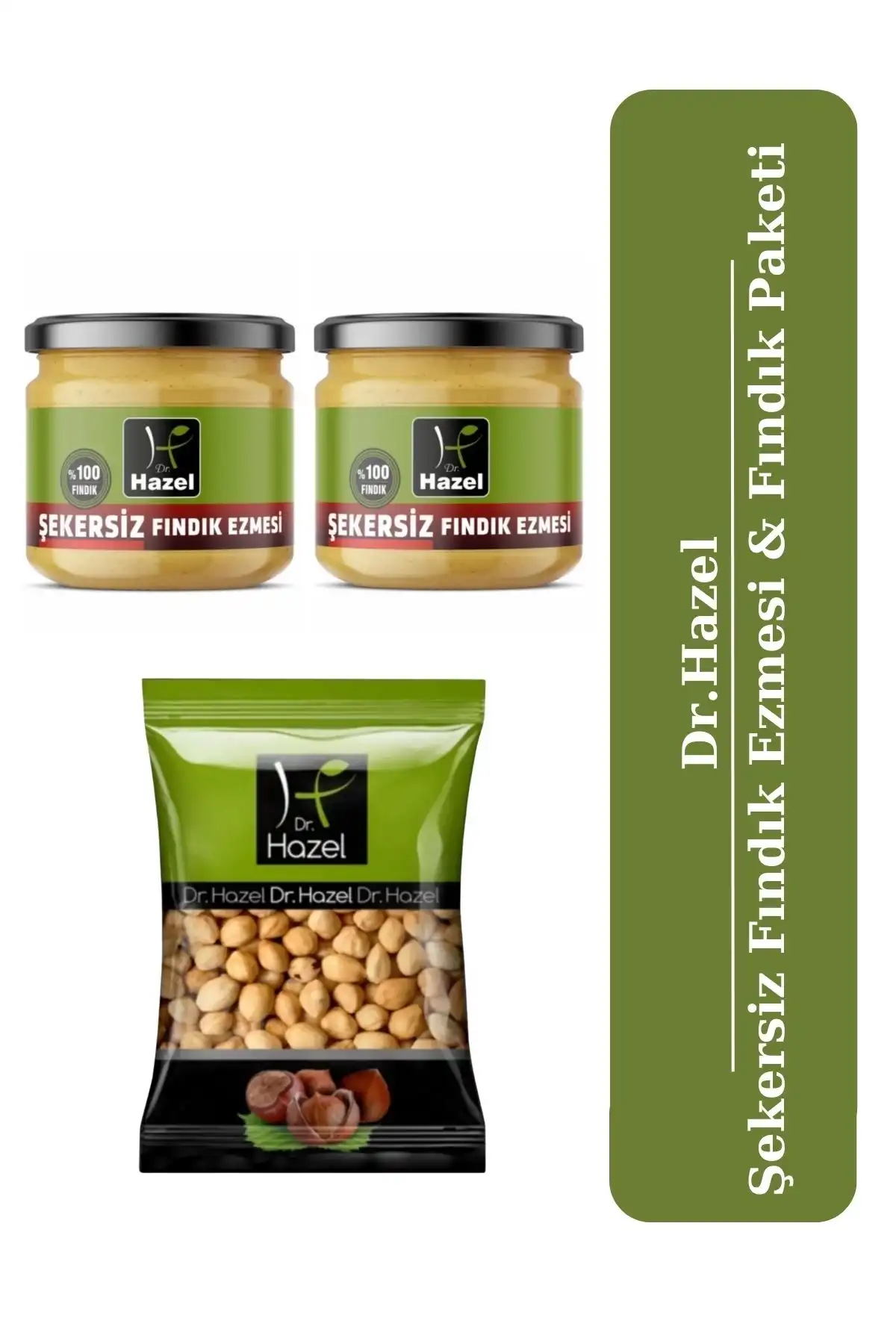 Drhazel Şekersiz Fındık Ezmesi ve Kavrulmuş Fındık Paketi