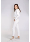 Bel Lastikli Şardonlu İkili Takım-BEYAZ