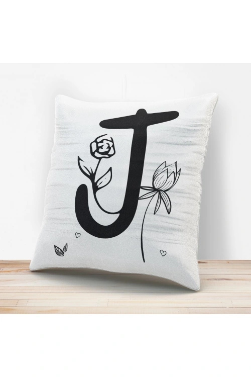 J Harfi Tasarımlı Yastık Kılıfı