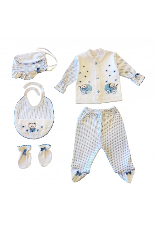 Sema Bebe 5li Premature Puanlı Set - Açık Mavi 8682476853155