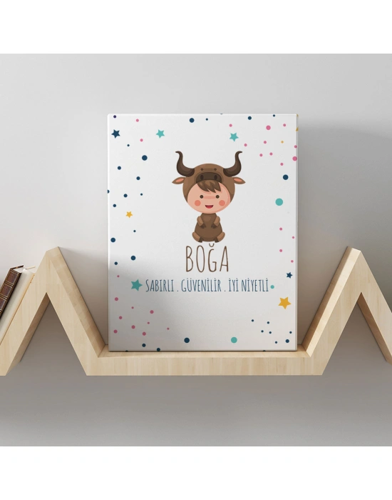 Boğa Burcuna Özel Tasarım Kanvas  Tablo