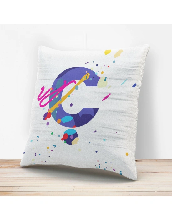 Ç Harfi Tasarımlı Yastık Kılıfı