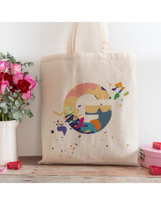 G Harfi Tasarımlı Alışveriş Plaj Bez Çanta