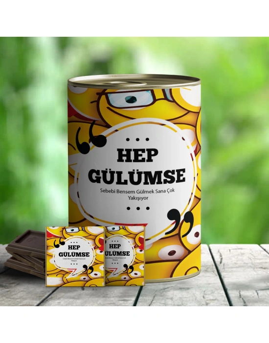 Hep Gülümse Hediye Çikolata Konservesi