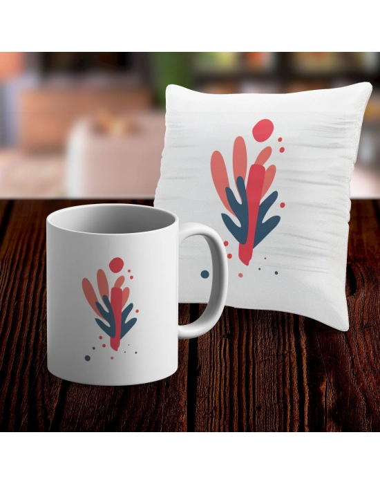 İ Harfi Tasarımlı Kupa ve Yastık Kılıfı Hediye Seti