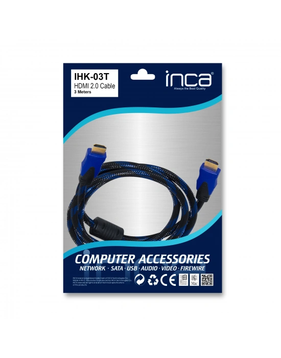 INCA IHK-03T HDMI 2V 4K ALTIN UÇ KABLO 3 METRE
