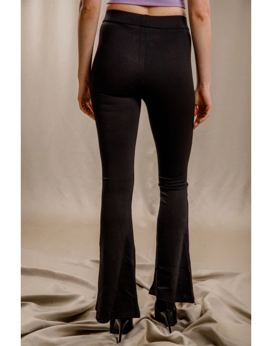 İspanyol Paça Tayt - SİYAH