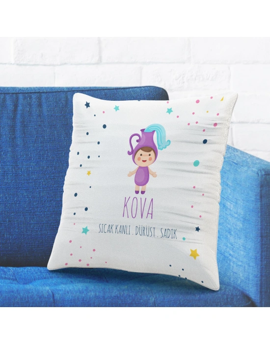 Kova Burcuna Özel Tasarımlı Sevimli Yastık Kılıfı