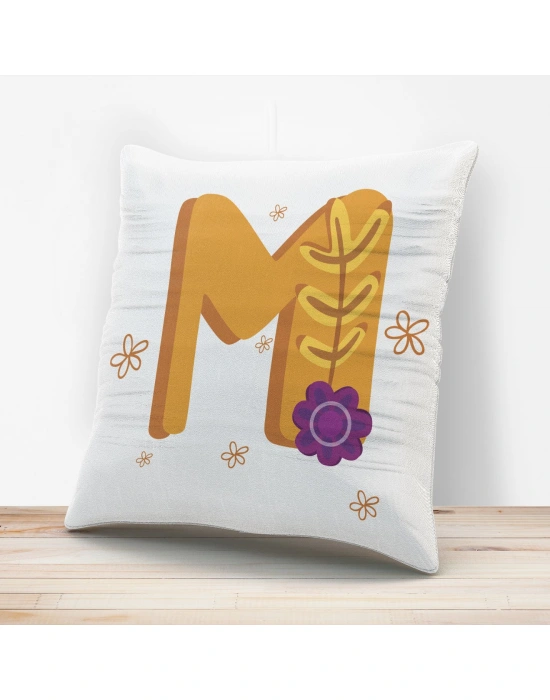 M Harfi Tasarımlı Yastık Kılıfı