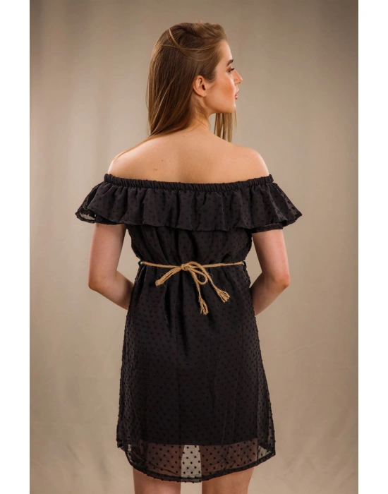 Madonna Yaka Elbise - SİYAH