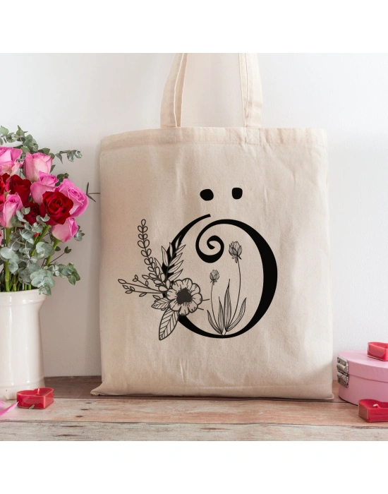 Ö Harfi Tasarımlı Alışveriş Plaj Bez Çanta