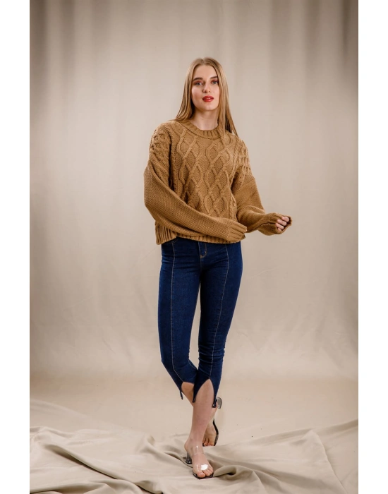 Örgü Kazak-KAHVERENGİ