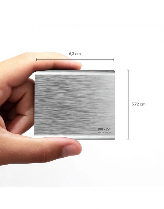 PNY Pro Elite Gümüş 250 GB 880/900MB/s USB 3.2 Gen 2 Type-C Taşınabilir SSD (PSD0CS2060SB-250-RB)