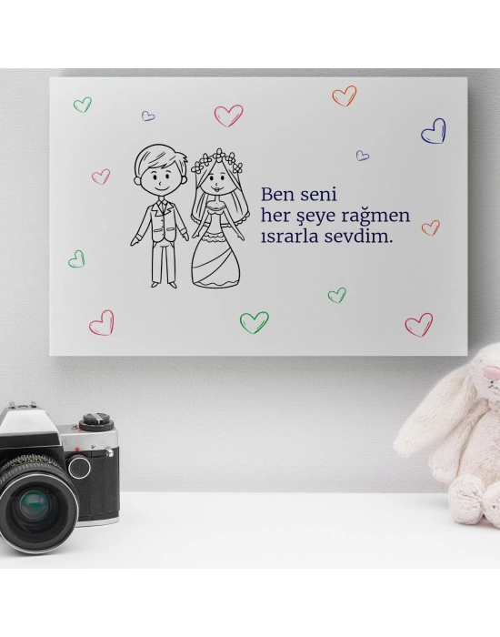 Romantik Tasarımlı Mini Kanvas Tablo - No10