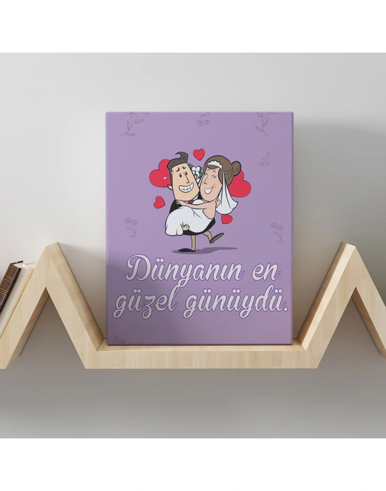 Romantik Tasarımlı Mini Kanvas Tablo - No21