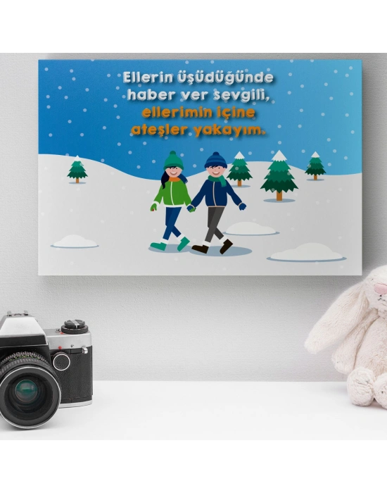 Romantik Tasarımlı Mini Kanvas Tablo - No3