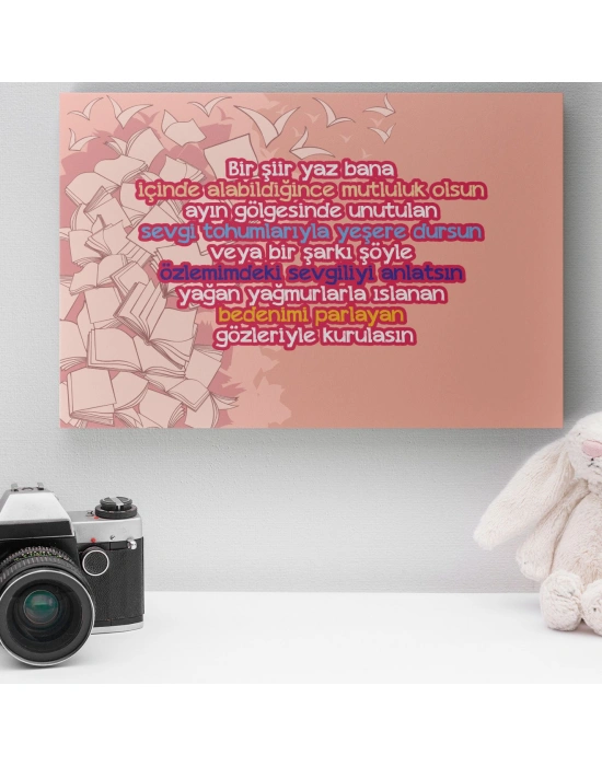 Romantik Tasarımlı Mini Kanvas Tablo - No6