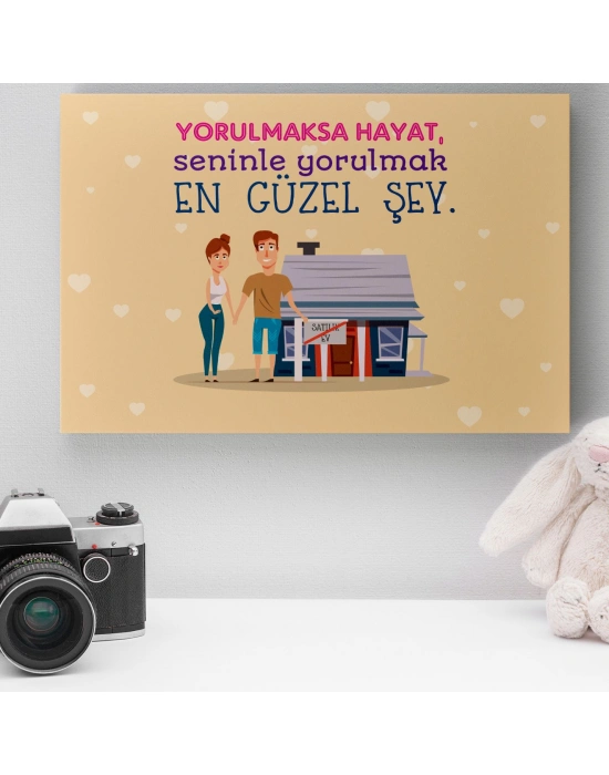 Romantik Tasarımlı Mini Kanvas Tablo - No8