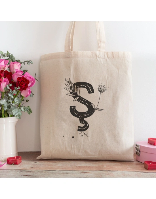 Ş Harfi Tasarımlı Alışveriş Plaj Bez Çanta