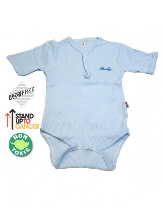 Sema Baby Yarım Kol Kaşkorse Badi (Body) - Mavi  0-6 Ay