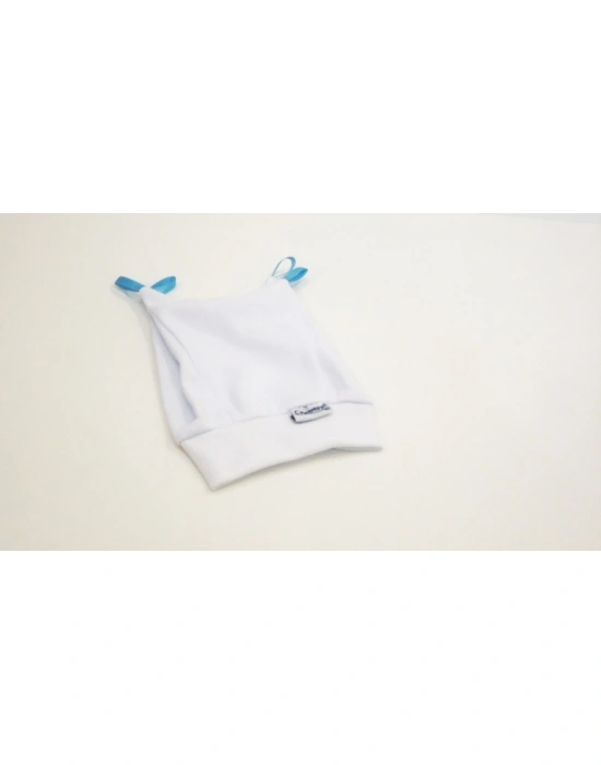 Sema Bebe Yenidoğan Kurdelalı Bebek Şapka - Beyaz