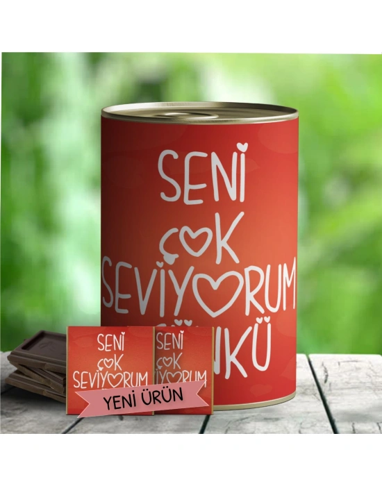 Seni Çok Seviyorum Çünkü Çikolata Hediye Konservesi