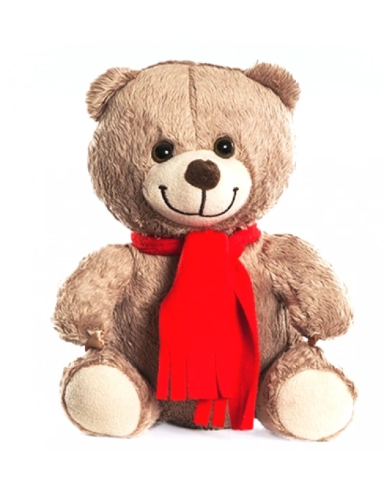 Sevimli Atklılı Peluş Ayıcık - Kahverengi