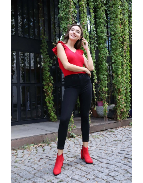 Yüksek Bel Yüksek Bel Skinny Jean Pantolon  Jean Pantolon - SİYAH