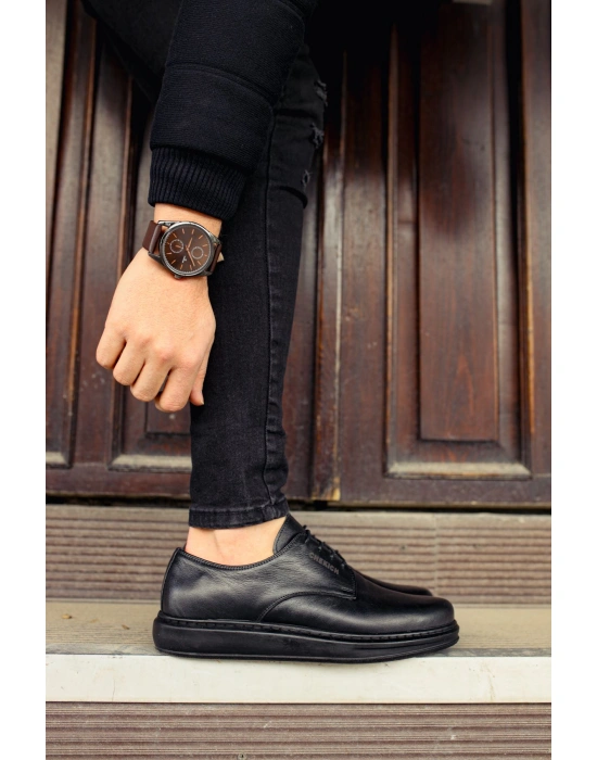 CH003 ST Hakiki Deri Erkek Ayakkabı SIYAH