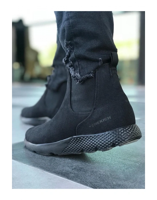 CH049 Süet ST  Erkek Bot SIYAH