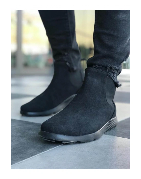 CH049 Süet ST  Erkek Bot SIYAH