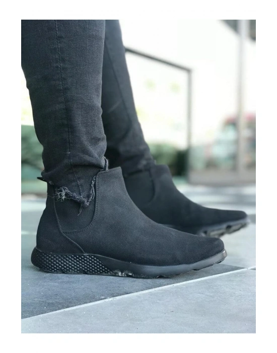 CH049 Süet ST  Erkek Bot SIYAH