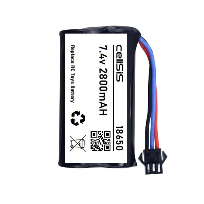 7.4V 18650 Li-ion 3’lü Siyah Soketli 2800mAh Oyuncak Pili