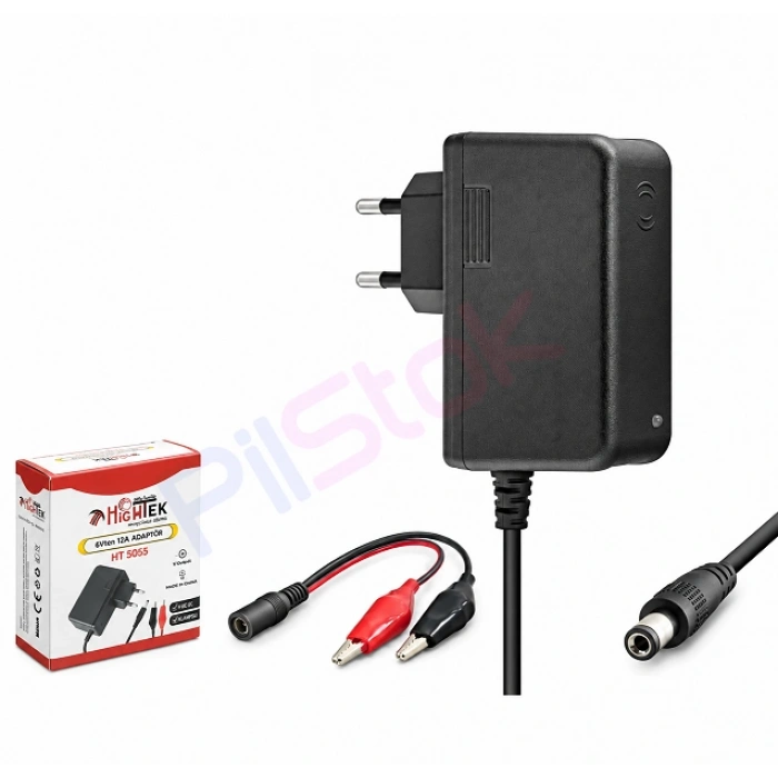 Hightek 6V 1.2A HT5055 Krokodilli Akü Şarj