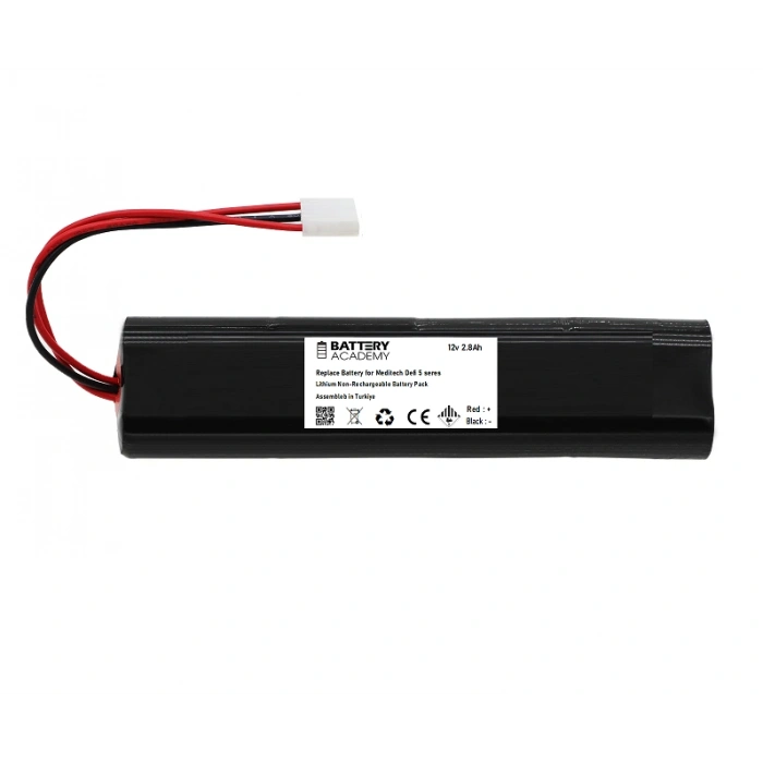 Meditech Defi 5 ve Defi 5S AED için 12V 2.8Ah LiMnO₂ Batarya